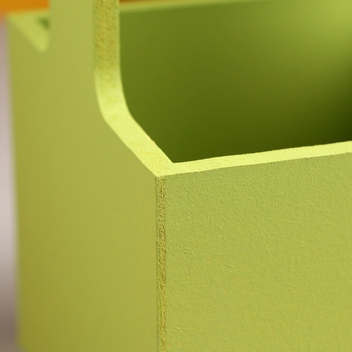 Кашпо - ящик деревянный 13,5х13,5х30 см Фисташковый