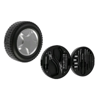 Набор инструментов ТУНДРА, подарочный пластиковый кейс "Колесо", 24 предмета Набор инструментов ТУНДРА, подарочный пластиковый кейс "Колесо", 24 предмета