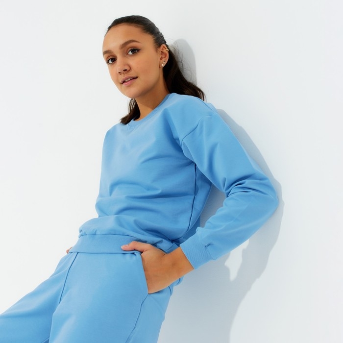 Костюм женский (свитшот, брюки) MINAKU: Casual Collection цвет голубой, размер 42