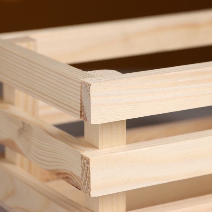 Кашпо деревянное 20×13×9.5 см Кашпо деревянное 20×13×9.5 см "Classic", трёхреечное, натуральный Дарим Красиво