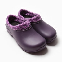 Галоши женские утепленные "Коро с отворотом" цвет баклажан/леопард чёрно-фиолет, размер 39