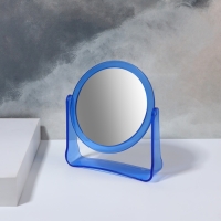 Зеркало настольное &laquo;Круг&raquo;, d зеркальной поверхности 10,8 см, цвет синий