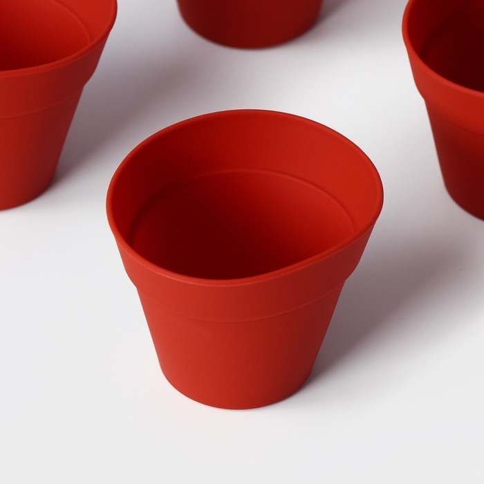 Набор форм для выпечки Доляна &laquo;Цветочные горшочки&raquo;, силикон, 7&times;5,5 см, 6 шт, цвет красный