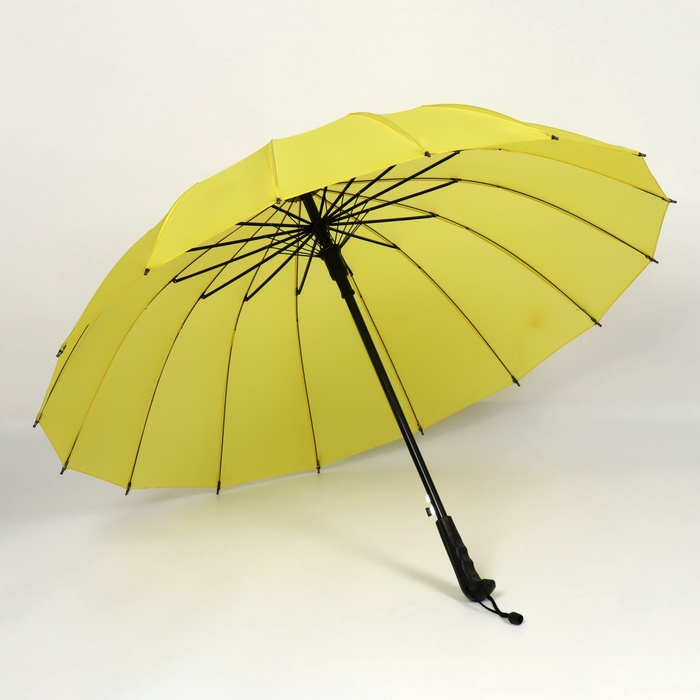 Зонт - трость полуавтоматический «Однотонный», 16 спиц, R = 46/55 см, D = 110 см, цвет МИКС Зонт - трость полуавтоматический «Однотонный», 16 спиц, R = 46/55 см, D = 110 см, цвет МИКС