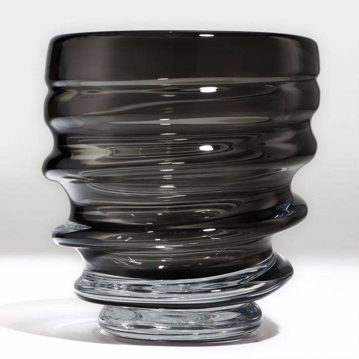Ваза для цветов &laquo;Пилея&raquo; из прозрачного черного стекла 20 х 18 х 18 см