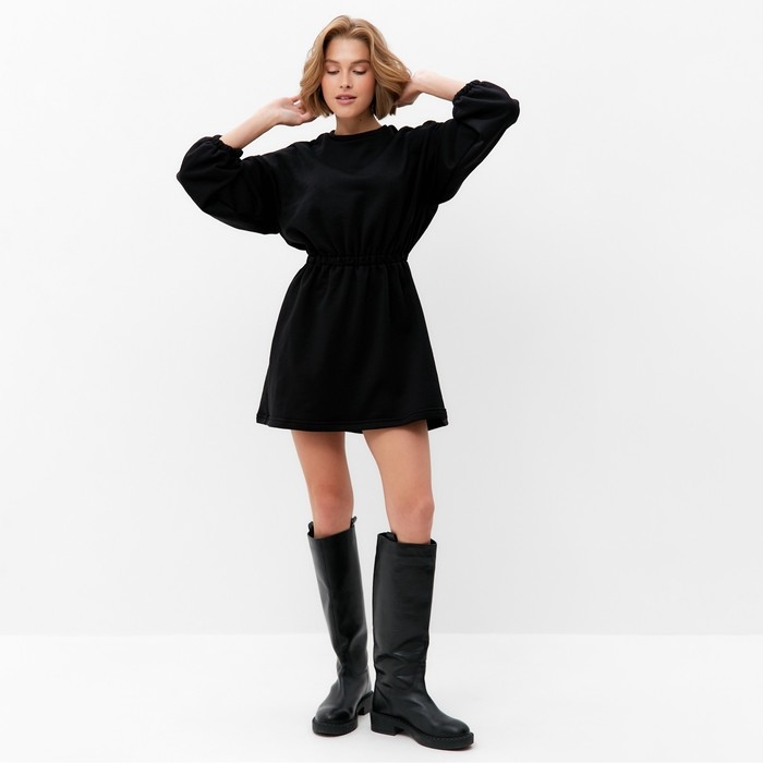 Платье женское MINAKU: Casual Collection цвет черный, р-р 48 Платье женское MINAKU: Casual Collection цвет черный, р-р 48