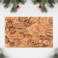 Открытка деревянная  "С Рожеством и Новым Годом!" олени 8,2 х 11,5