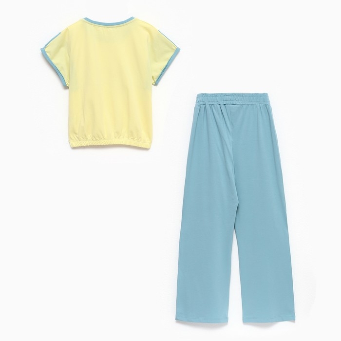 Комплект для девочки, цвет жёлтый/мятный, рост 170 см