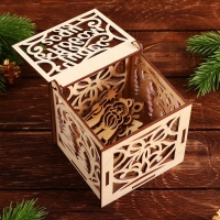 Ёлочные игрушки новогодние в деревянной коробке &laquo;Новый год: Ёлочные игрушки&raquo;