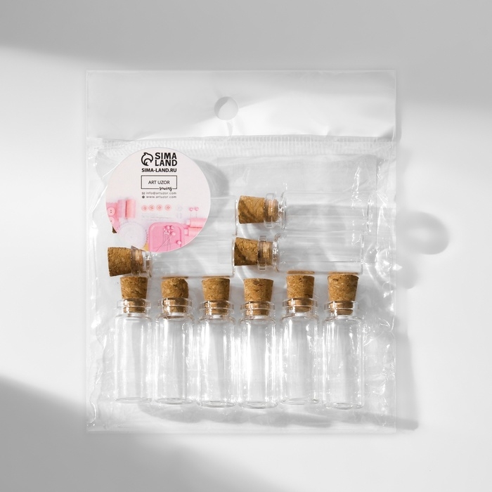 Баночки для хранения бисера, d = 1,2 &times; 3 см, 10 шт