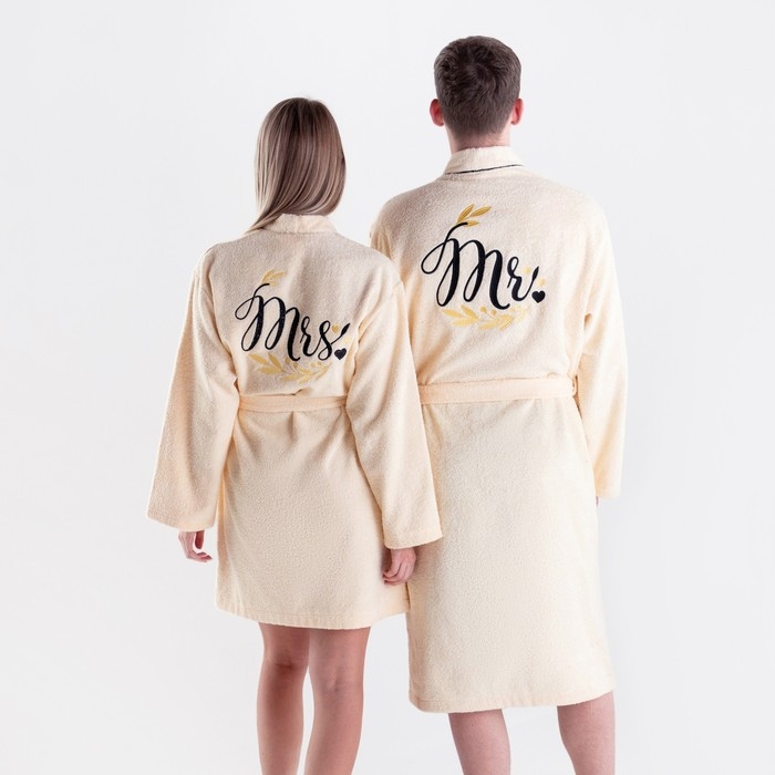 Халат махровый мужской Mister, размер 52-54, 100% хлопок