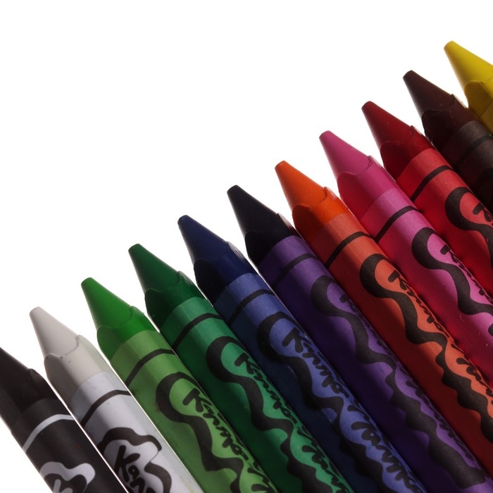 Мелки восковые 12 цветов, Мелки восковые 12 цветов, "Каляка-Маляка", трёхгранные