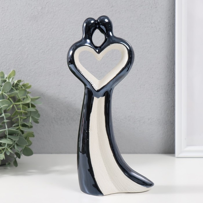 Сувенир керамика Сувенир керамика "Одна любовь на двоих" чёрно-белый 24х11,5х5,5 см