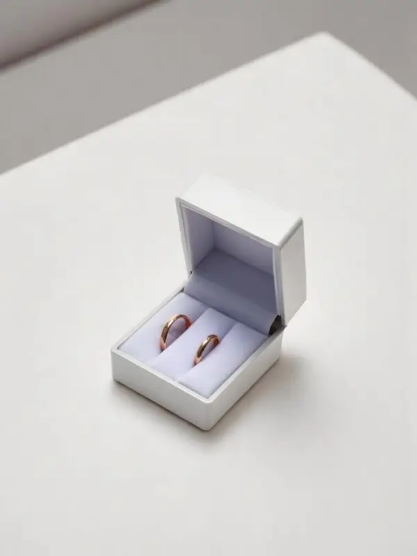 Футляр с подсветкой для 2 колец "Романтика",6*6*5 см, цвет белый