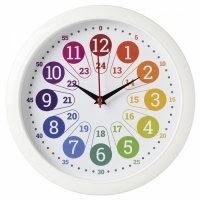 Часы настенные "Время учиться", детские, развивающие, d-29см, белые