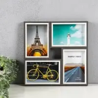 Фоторамка МДФ, стекло на 4 фото 10х15 "День и ночь" 28,5х28,5х2,2 см