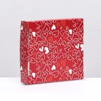 Подарочная коробка с окном, красная &laquo;с праздником&raquo; 11.5&times;11.5&times;3 см