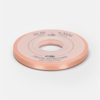 Лента атласная двухсторонняя №0714 6мм*25&plusmn;1м персиковый пух TR