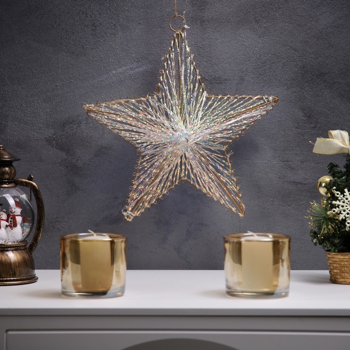 Светодиодная фигура &laquo;Звезда&raquo; 30х30х6 см, 20 LED, батарейки AAx2 (не в комплекте), свечение теплое белое