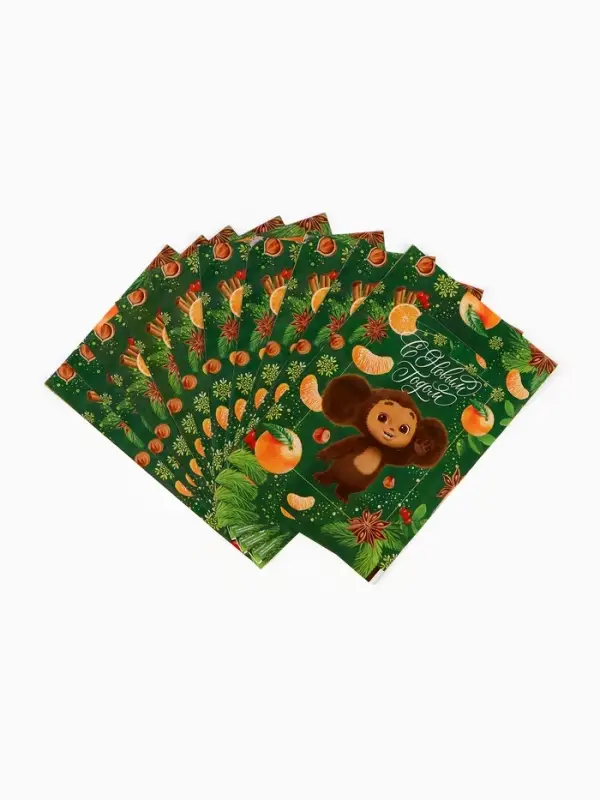 Подарочные пакеты, полиэтилен, набор 10 шт &laquo;Новый год&raquo;