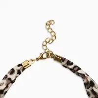 Колье "Новый стиль" микс подвесок, светлый леопард, в золоте 40+удл