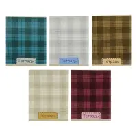 Тетрадь 48 листов в клетку Calligrata &laquo;Шотландка&raquo;, обложка мелованный картон, блок №2, белизна 75% (серые листы), МИКС