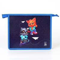 Папка для тетрадей А5 на молнии сверху пластик ПМ-А5-29 &laquo;Зверята&raquo;