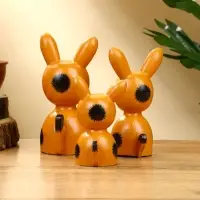 Набор сувенирный &laquo;Котики&raquo;, h=14 см, h=13 см, h=10 см, дерево, рыжий