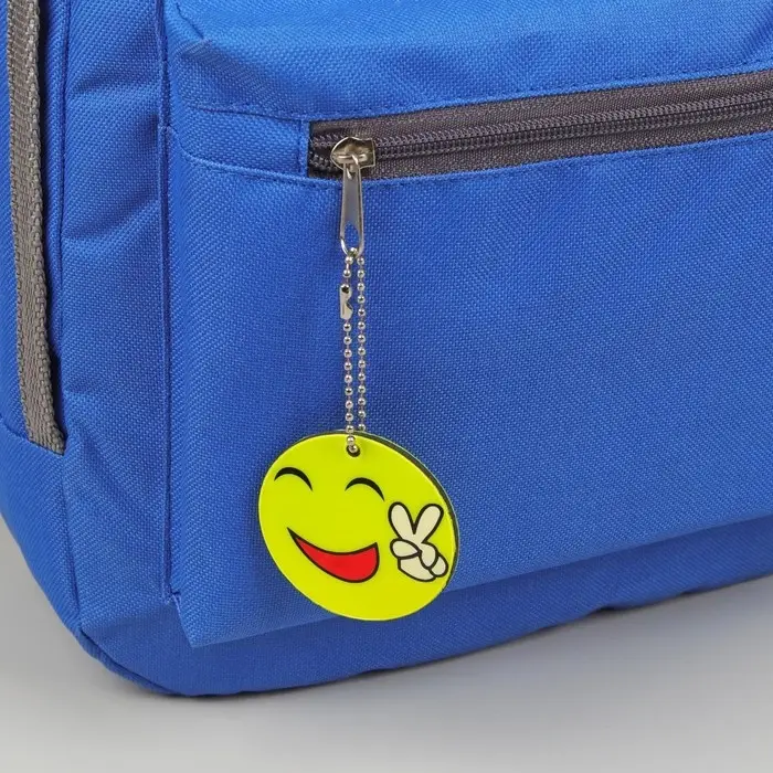 Светоотражающий элемент &laquo;Смайлик. Мир&raquo;, двусторонний, d=5.3 см, жёлтый