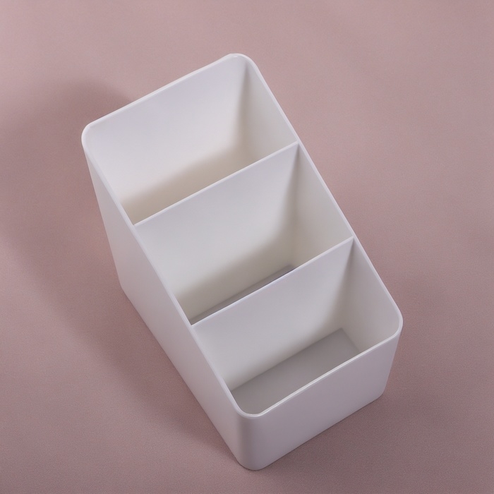 Органайзер для хранения «WHITE», 3 секции, 14,5 × 9 × 13 см, цвет белый Органайзер для хранения «WHITE», 3 секции, 14,5 × 9 × 13 см, цвет белый