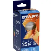 Лампа светодиодная СТАРТ, 20 Вт, Е27, А60, 6500К, 1600 Лм, холодный (белый) свет