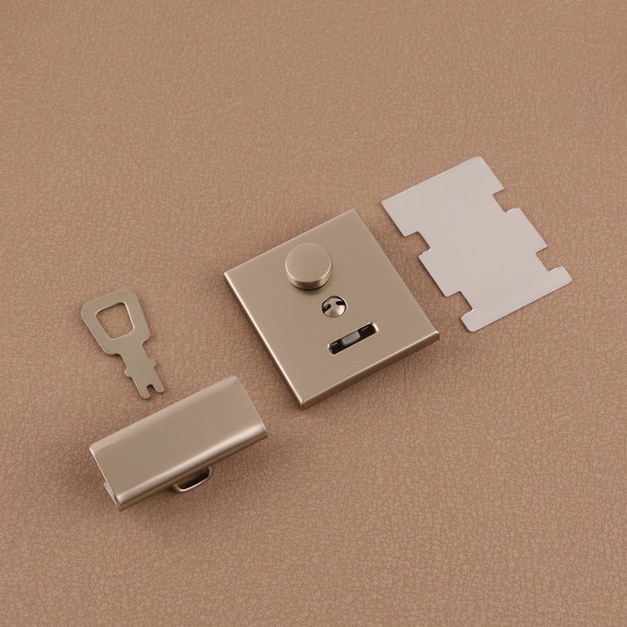 Застёжка для сумки, 3,8 &times; 4 см, цвет жемчужный серебряный