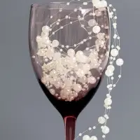 Гирлянда для декора из бусин, айвори - крем