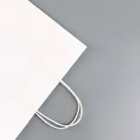 Пакет крафт без печати, белый, круглая ручка 32&times;18&times;37 см