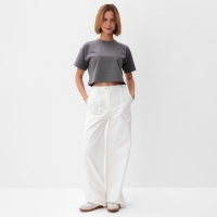 Футболка укороченная женская MINAKU OVERSIZE FIT: цвет графит, р-р 48 Футболка укороченная женская MINAKU OVERSIZE FIT: цвет графит, р-р 48