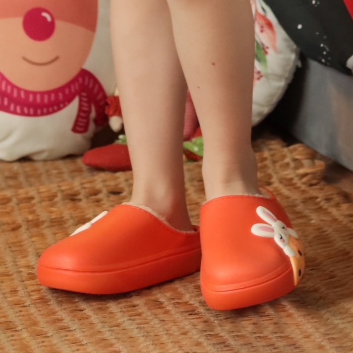 Тапочки детские, размер 34-35, цвет оранжевый Тапочки детские, размер 34-35, цвет оранжевый