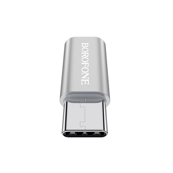 Адаптер Borofone BV4, MicroUSB - Type-C, серебристый