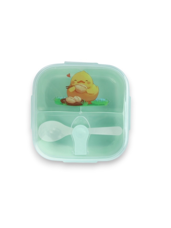 Ланч-бокс с клапаном, 3 секции, "Котята", 14 х 14 х 5 см