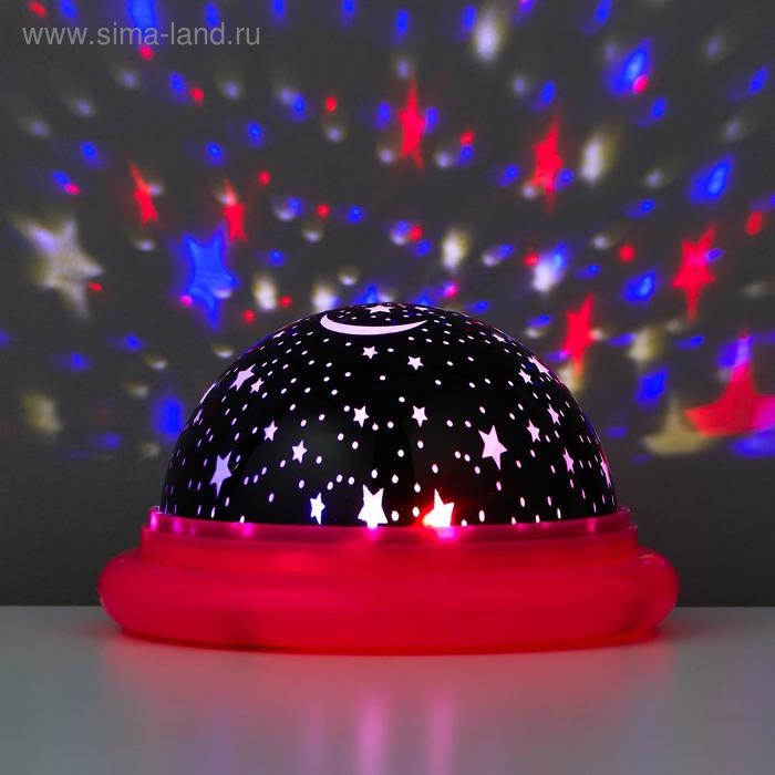 Ночник-проектор Ночник-проектор "Летающая тарелка" LED 2 режима от батареек 3ААА/USB МИКС 11х11х6,5 см