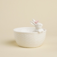 Конфетница SL Home &laquo;Лесные кролики&raquo;, 13&times;10,7 см, цвет белый