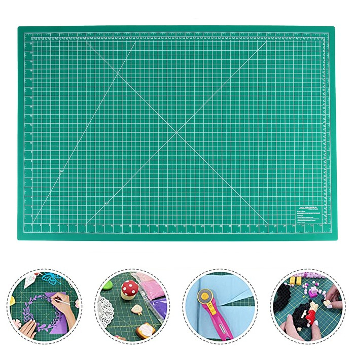 Мат для резки, двусторонний, 90 &times; 60 см, А1, цвет зелёный, AU-A1