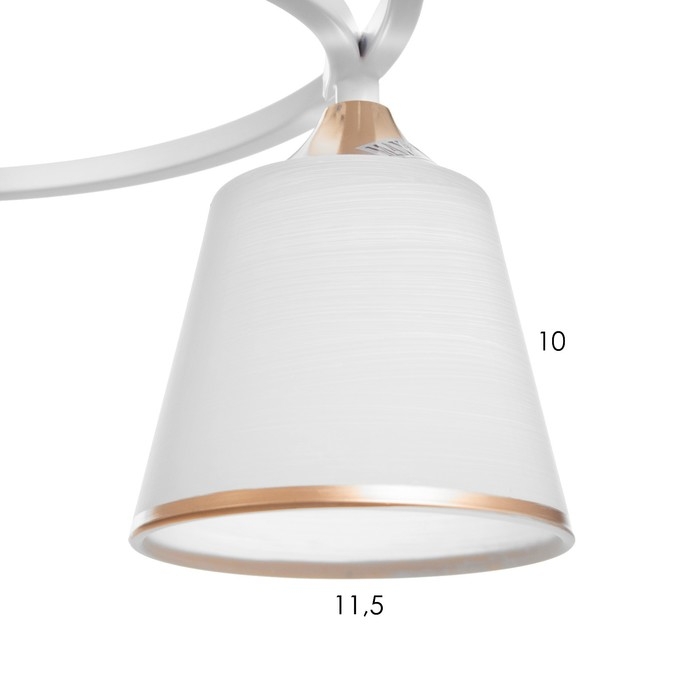 Люстра "Роуз" 3х40Вт Е27 Белый, золото 42х42х23см