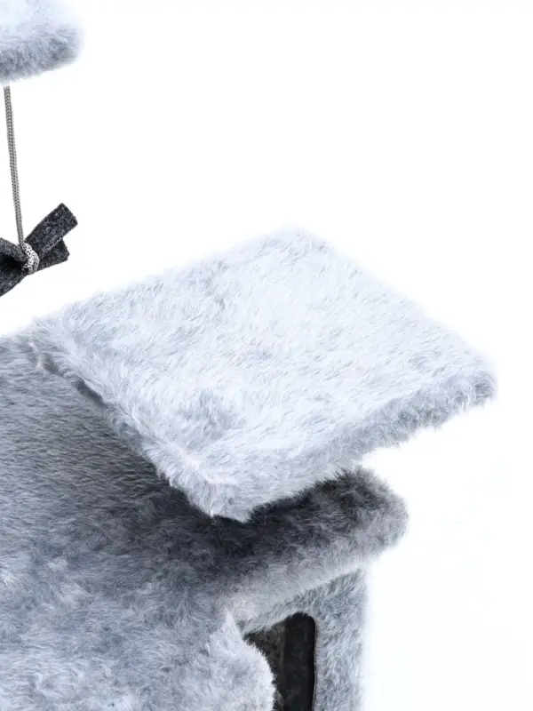 Домик для кошек с когтеточкой, квадратный, 3х-этажный, 33 &times; 42 &times; 63 см, ковролин, серая