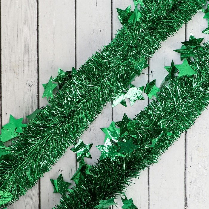 Мишура новогодняя &laquo;Зимнее волшебство. Марс&raquo;, звёзды d = 6 см, 200 см, МИКС