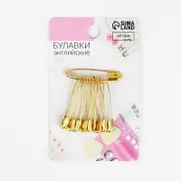 Булавки английские, 31 мм, 10 шт., цвет золотой