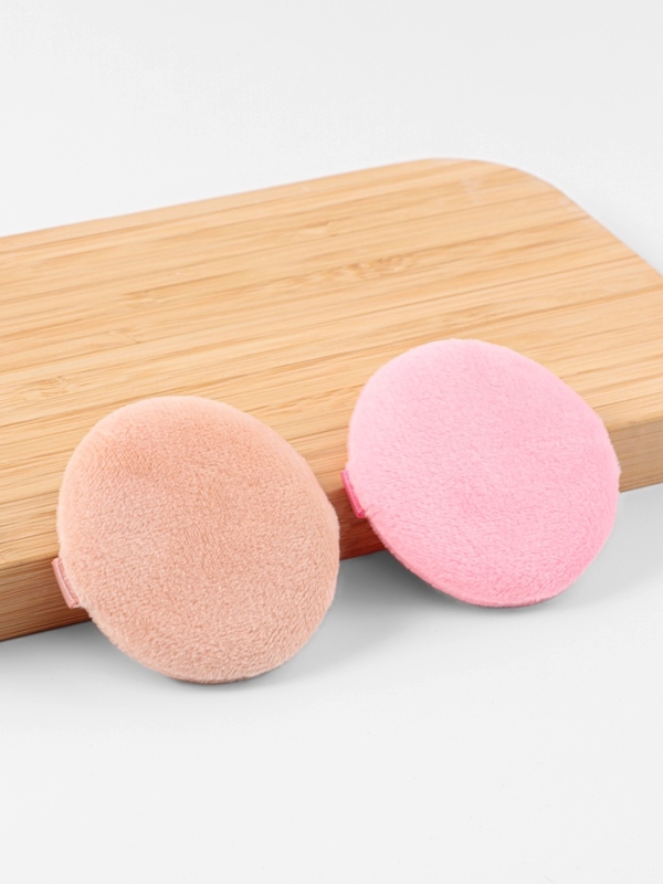 Набор д/макияжа 4шт: 2 пуховки, 2 спонжа латекс/полиэстер роз/беж пакет QF