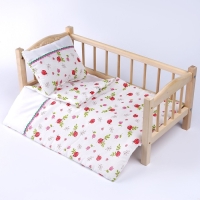 Кукольное постельное &laquo;Божьи коровки&raquo;, х/б: простынь, одеяло 46 &times; 36 см, подушка 23 &times; 19 см