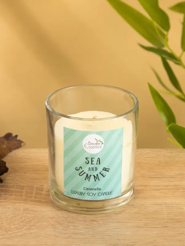 Свеча с кристаллом внутри Sea and Summer "Citronella" цитронелла, 120 гр