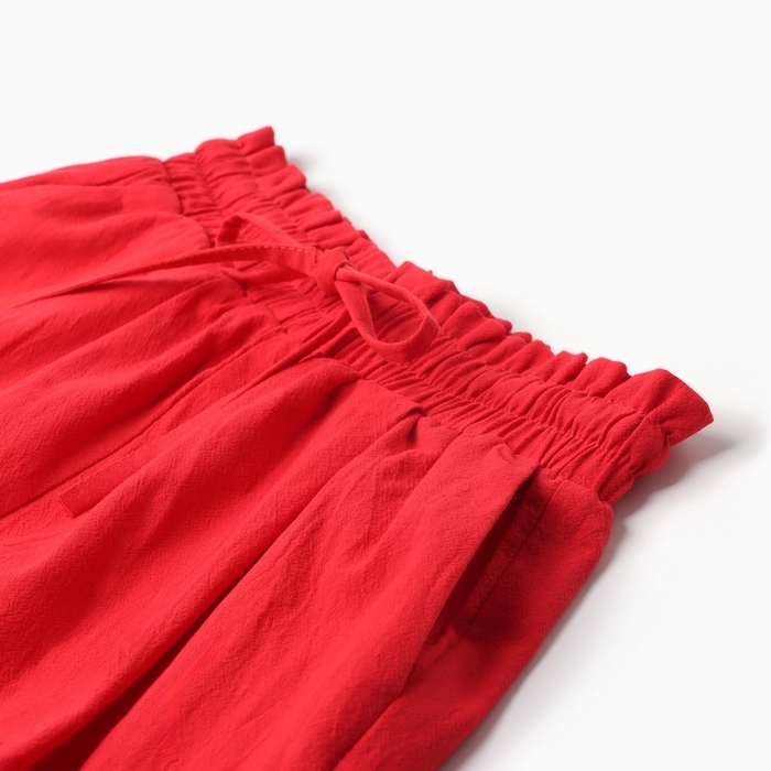 Костюм для девочки (рубашка и шорты) MINAKU, цвет красный, рост 122-128 см