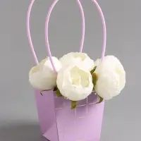 Сумка для цветов лиловая влагостойкая, 13x9.5x13&plusmn;5% см